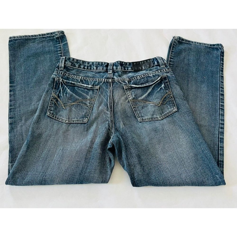 Machine Womens Straight Jeans Blue Denim Mid Rise Medium Wash 5 Pocket Size 32 - Picture 2 of 8